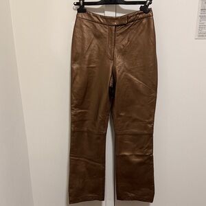 Saks Fifth Avenue Folio Collection Bronze Leather Women’s Pants. Size 27.